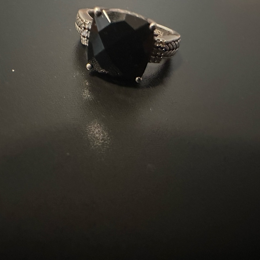 Effy onyx and diamond ring in sterling silver - Picture 3 of 4